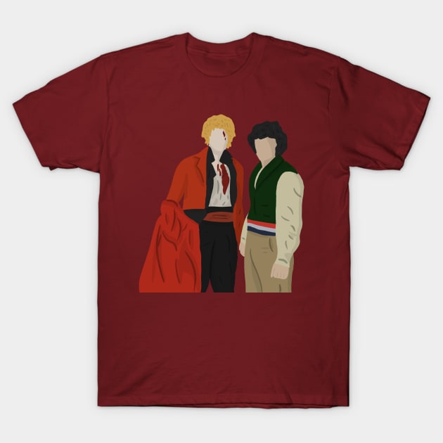 Enjolras and Grantaire dying holding hands T-Shirt by byebyesally